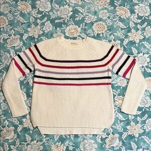 Marine Layer Striped Knit Sweater - Cream Multicolor